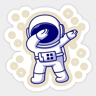 Cute Astronaut Dabbing Cartoon Sticker